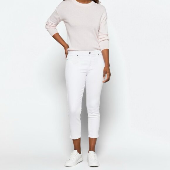 Cosmic Blue Love Milo Side Split Low-Rise Capri Skinny Jean, Size 30, White - Picture 1 of 14